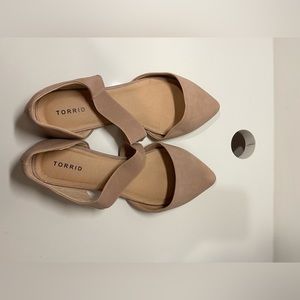 Faux Suede Ankle Strap Flats